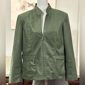 Elementz Green & Black zip up jacket size PXL petite extra large